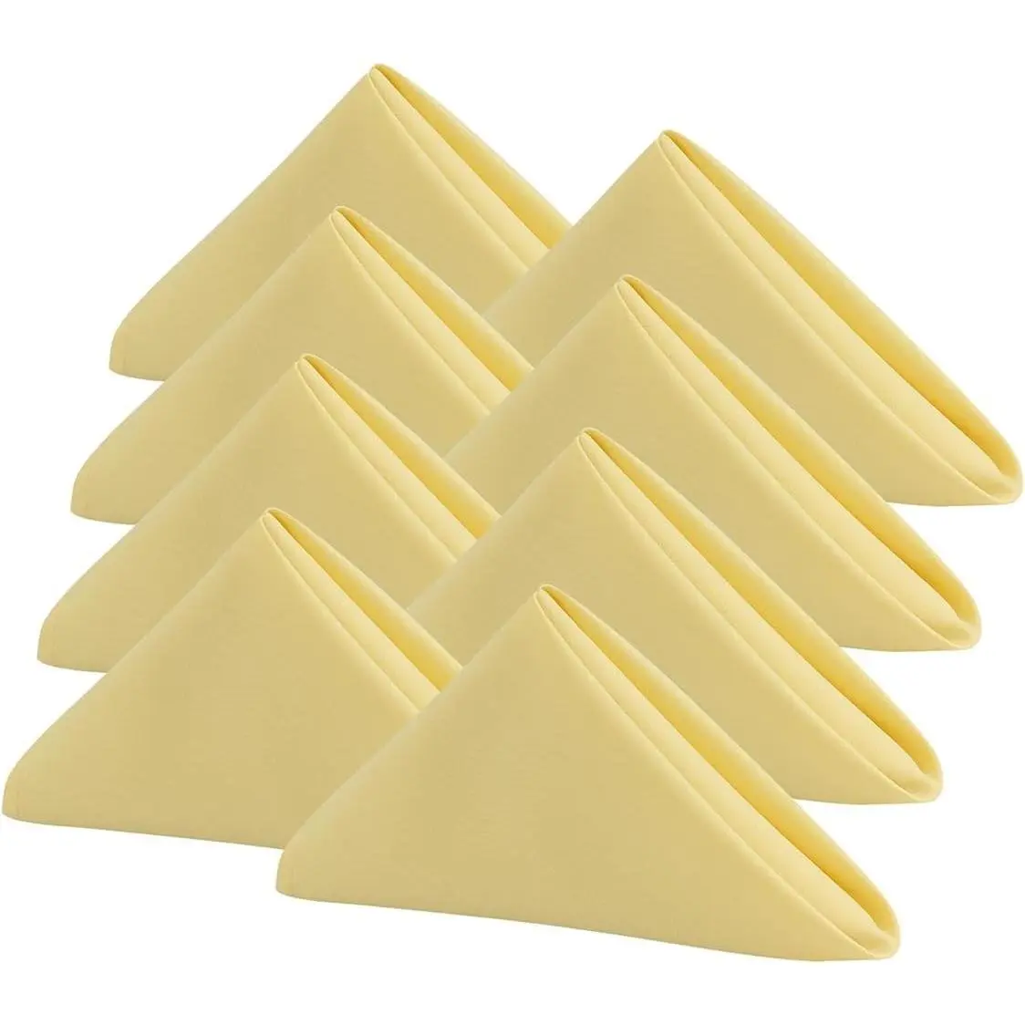 Pale Yellow Soft Washable Cloth Napkins, Set of 8, 18x18 Inch, 100% Microfiber, Fast Absorbent, Portable
