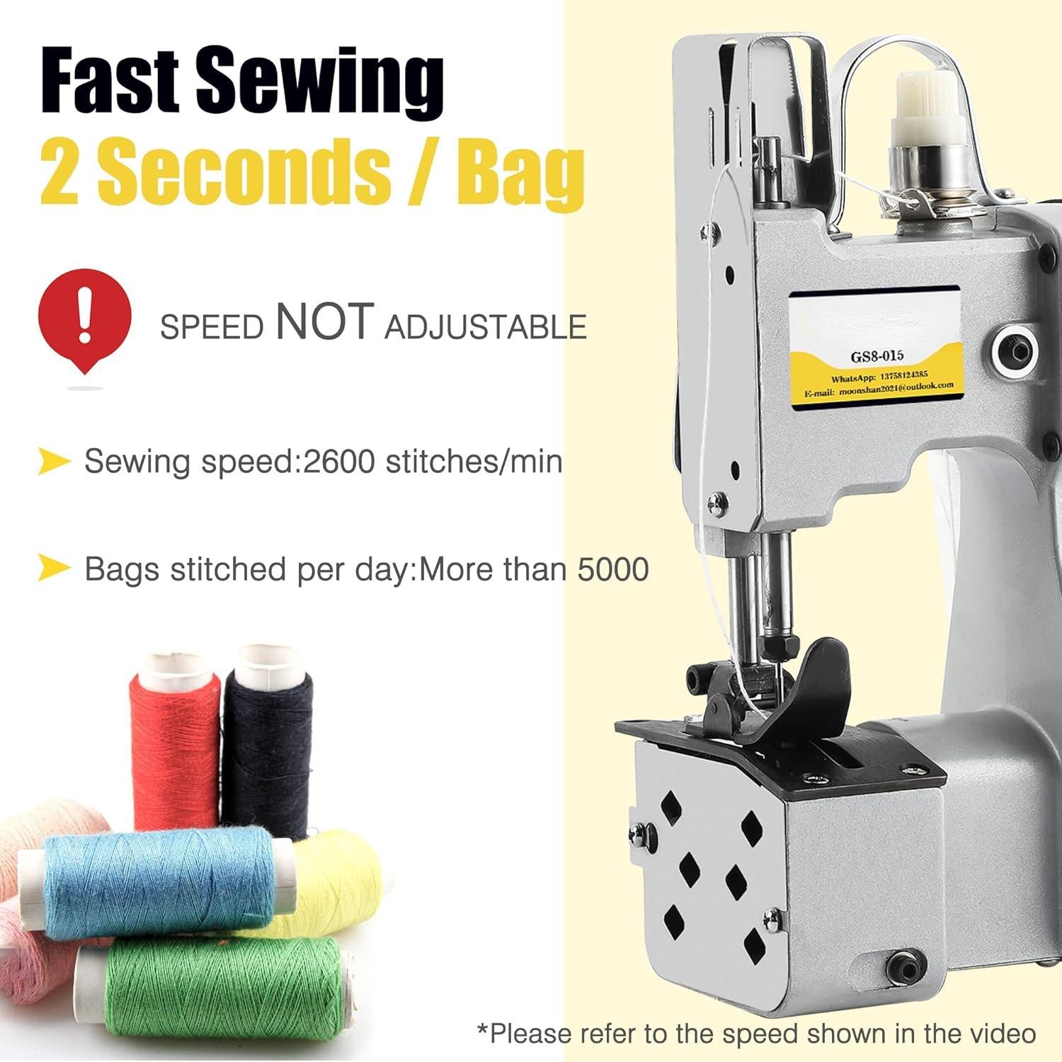 Bag Sewing Machine 2s/bag Bag Closing Machine Portable Bag Closer 6.4Lbs Automatic Woven Bag Sewer Packing Machine for Packing Bags Non-woven Fabrics Leather Bag Sewing Machine 2s/bag Bag Closing Machine Portable Bag Closer 6.4Lbs Automatic Woven Bag Sewer Packing Machine for Packing Bags Non-woven Fabrics Leather