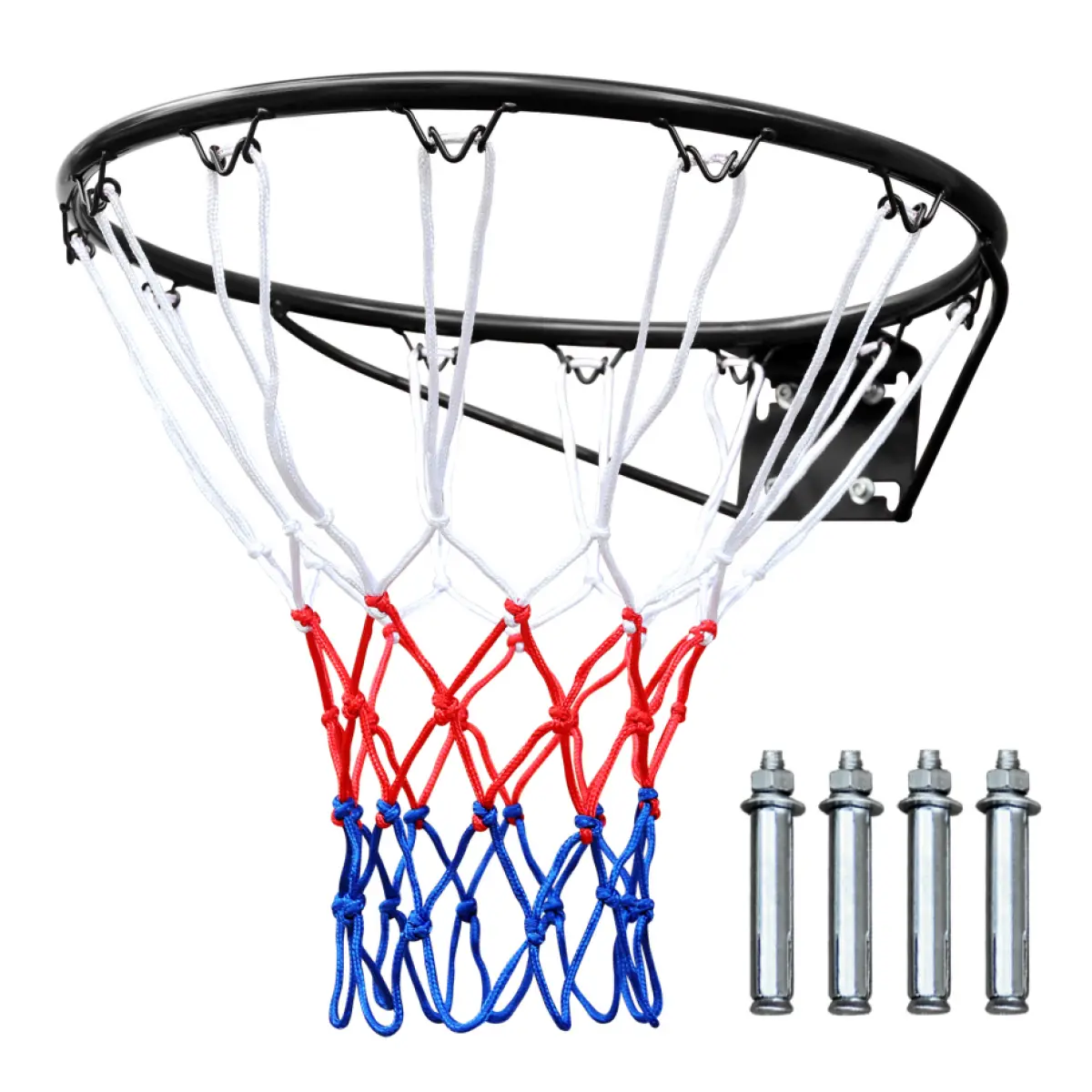 18-Inch Standard Basketball Rim, Powder Coated Steel Weatherproof Hoop, Effortless Self-Installation Replacement Goal for Indoor-Outdoor Backyard Use Wall/Door Mount, Ball Sports Equipment, Sturdy & Weather Resistant, Universal Replacement Rim