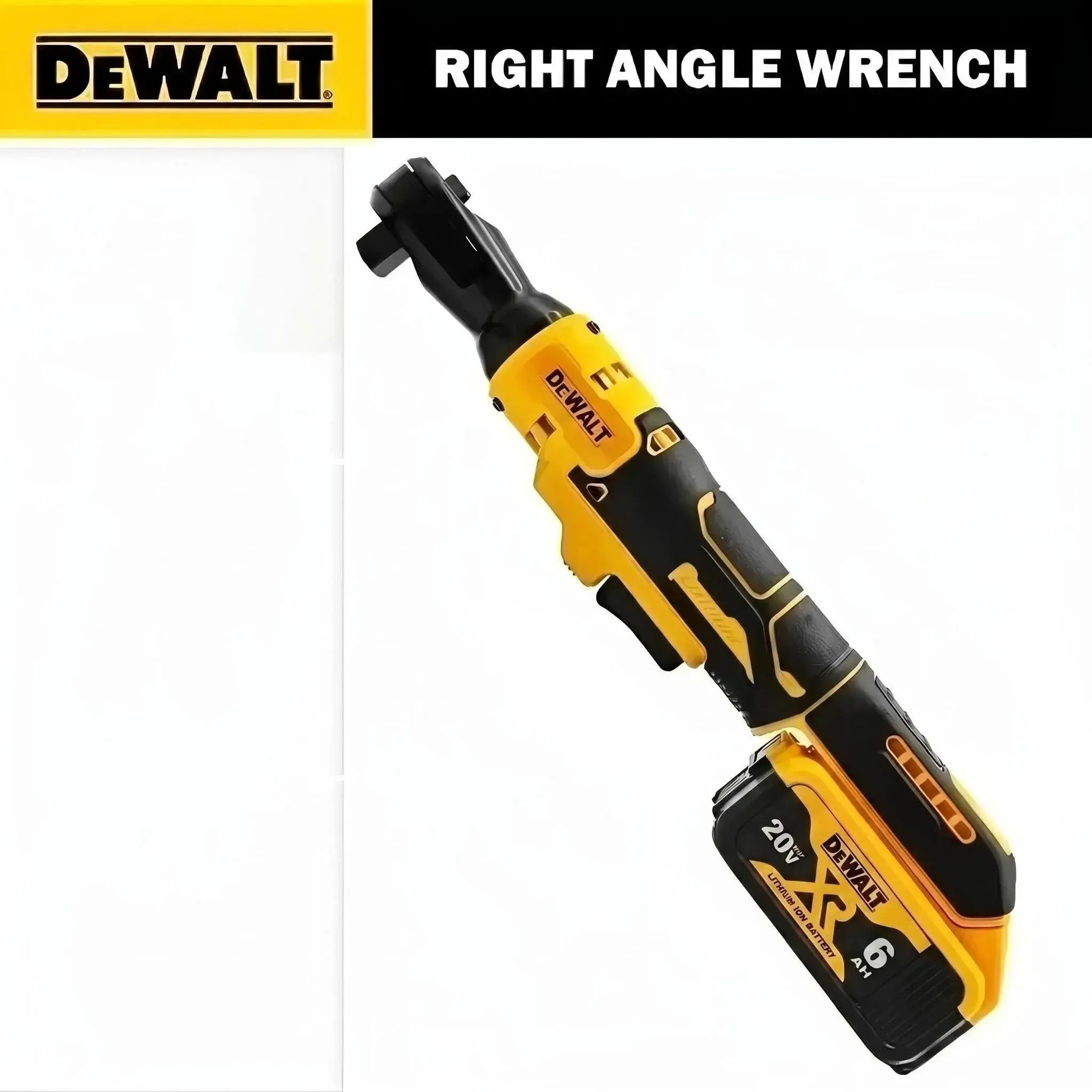 DEWALT DCF512 20V High Torque Cordless Right Angle Ratchet Wrench - Brushless Motor, Variable Speed, LED Light, 95nm Torque, Extended Runtime Electric Driver for DIY Projects