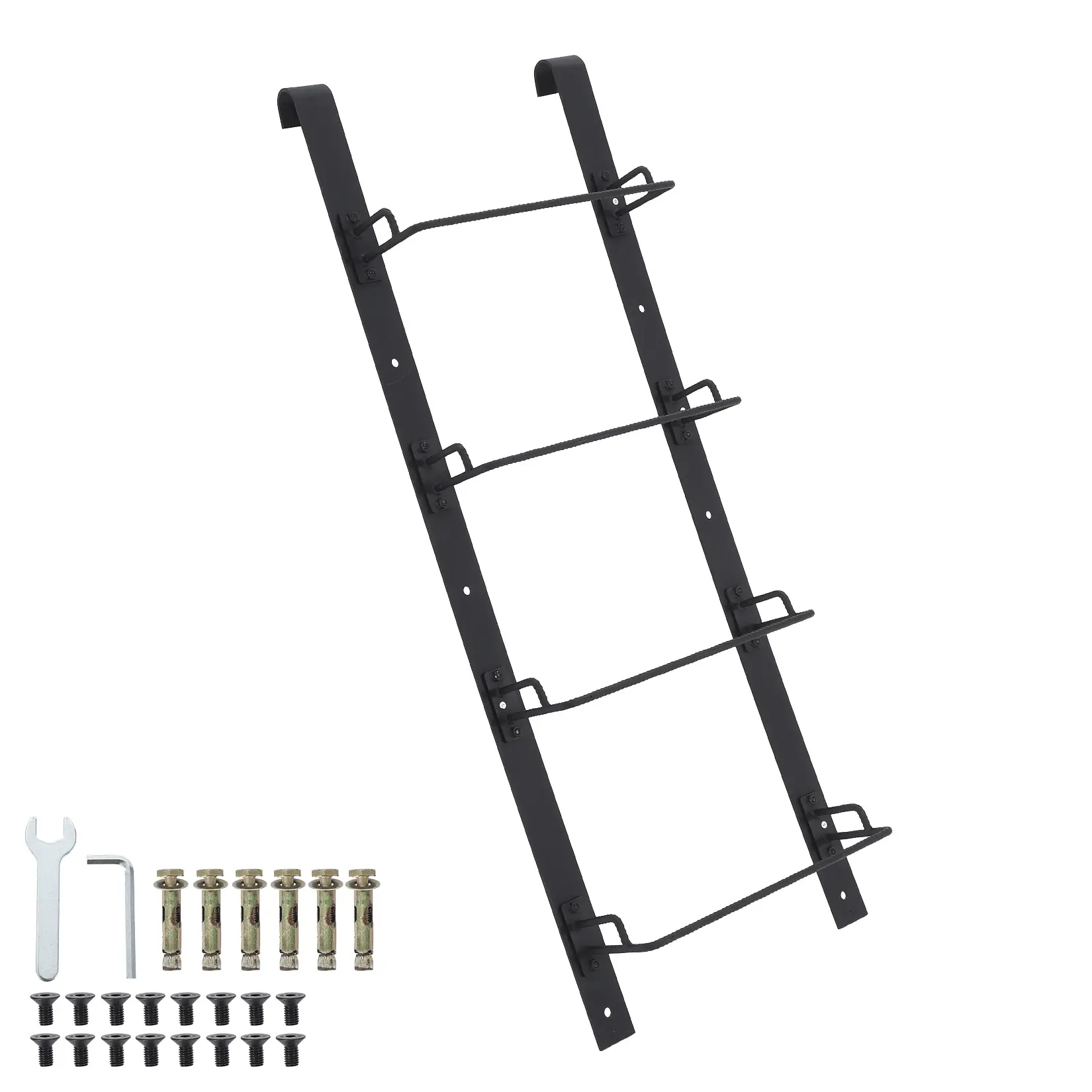 4-Rung Window Well Ladder Straight - Heavy Duty Hook Mount Ladders for Home, Easy to Install Egress Window Well Ladders, Powder Coated Steel Escape Ladder