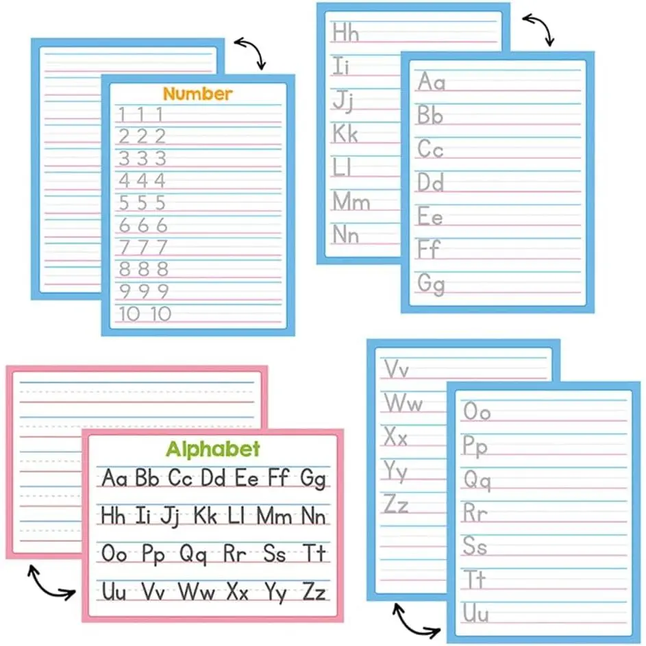 Double Sided Dry Erase Handwriting Practice Boards – Alphabet A-Z and -10 Tracing Board for  – Write, Wipe, and Reuse –  for  and