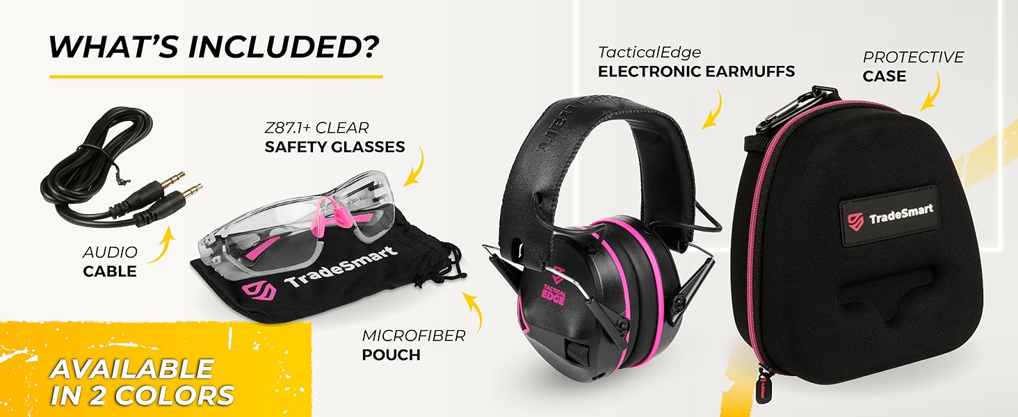 Complete Shooting Eye and Ear Protection: Earmuffs for Shooting, & Hard Case