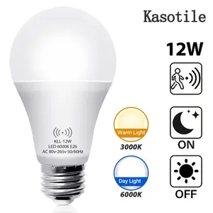 Kasotile Motion Sensor LED Bulb, 9w 3000k/6000k, Ac 80-265v, E26/e27 Universal Base, Indoor Lighting, Hallway Lamp, Energy Efficient, Led Bulb Kit
