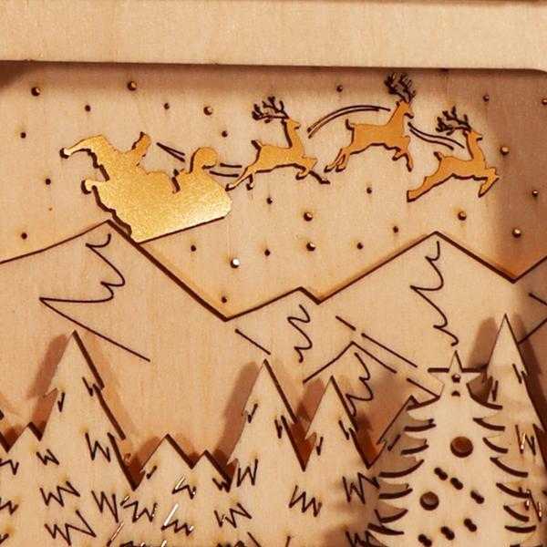 3D Wooden Puzzles Merry Christmas Model Kit Night Lights Desk Decorations Birthday Christmas Gifts For Women