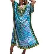 Kaftan Dresses for Women Plus Size Bathing Suit Cover up Vneck Batwing Dress Loose fit Moroccan Caftan mumu Dresses