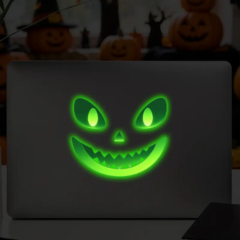 Popular Halloween Glow-in-the-Dark Stickers for Celebrating the Holiday - Halloween Ghost Face Wall Decoration Glow-in-the-Dark Stickers