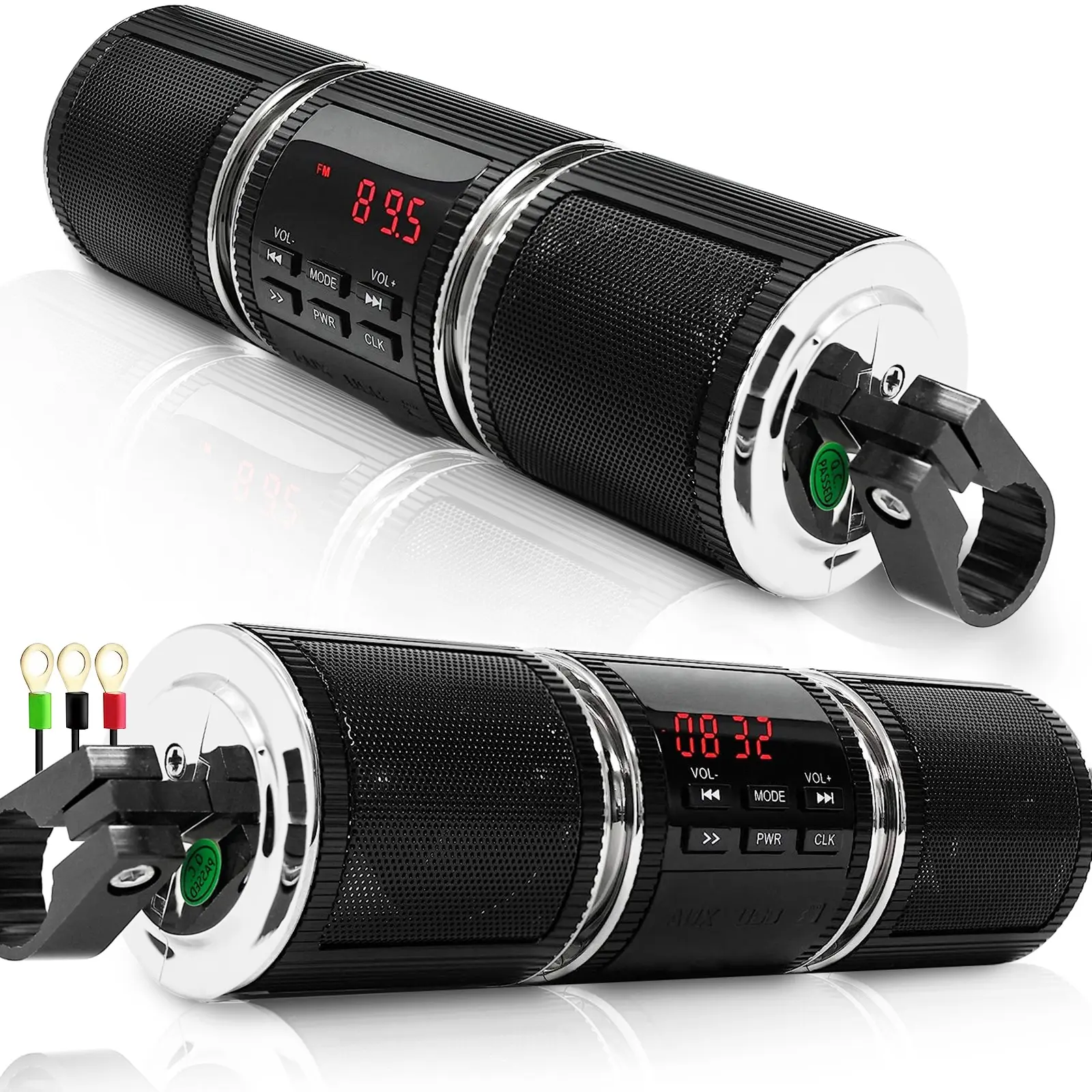 12V Motorcycle Speaker Audio Sound System, Wireless Connection, USB Input, Suitable for All-Terrain Vehicles, Scooters, Off-Road Bikes, No Battery Included