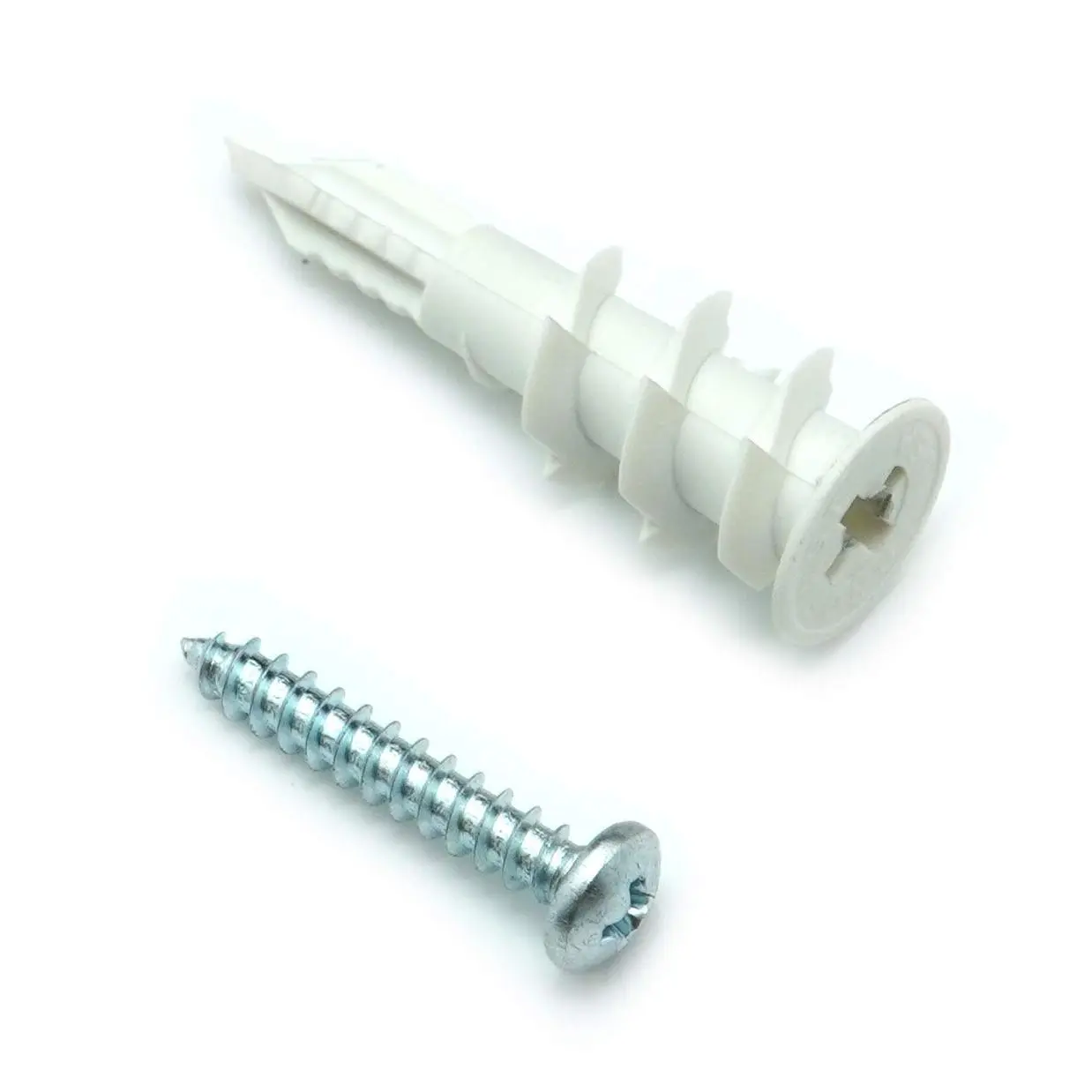 50 Pack Nylon Self-Drilling Drywall/Hollow-Wall Anchor Kit with Screws, (25) #8 Anchors & (25) 1" Screws