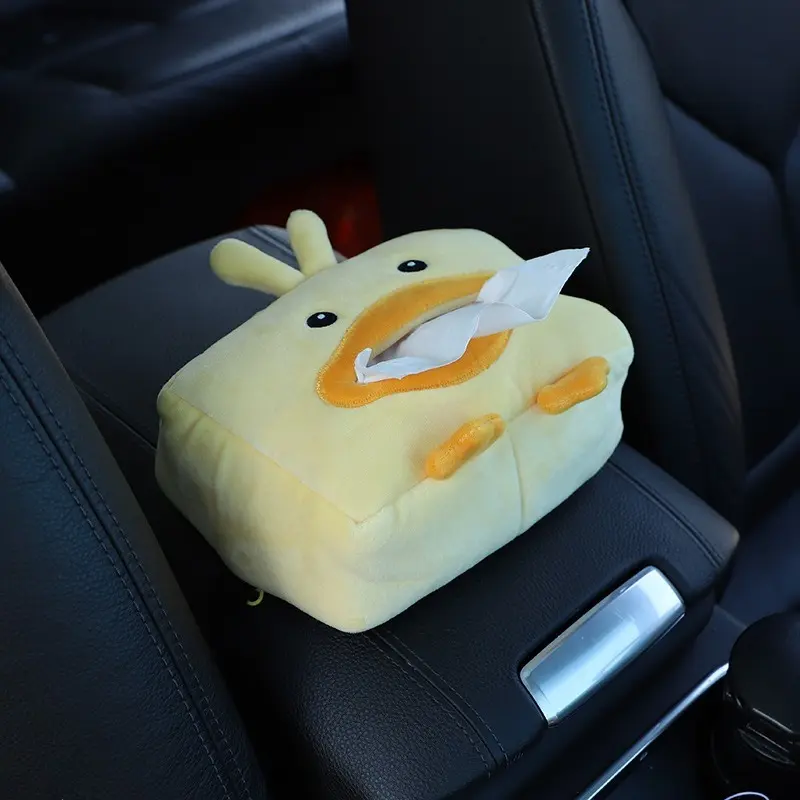Women's Cute Cartoon Lightweight Hanging Car Tissue Box Cover - Easy-Installation Vehicle Paper Towel Holder Bag, Auto Interior Bag Accessory