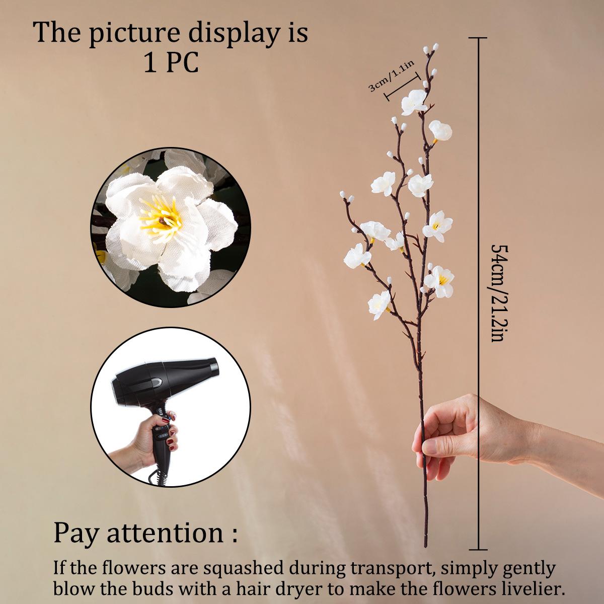 Chinese-style artificial plum blossom, faux flower, winter plum, peach blossom branches, wedding home desktop decoration, floral arrangement, dried flower bouquet