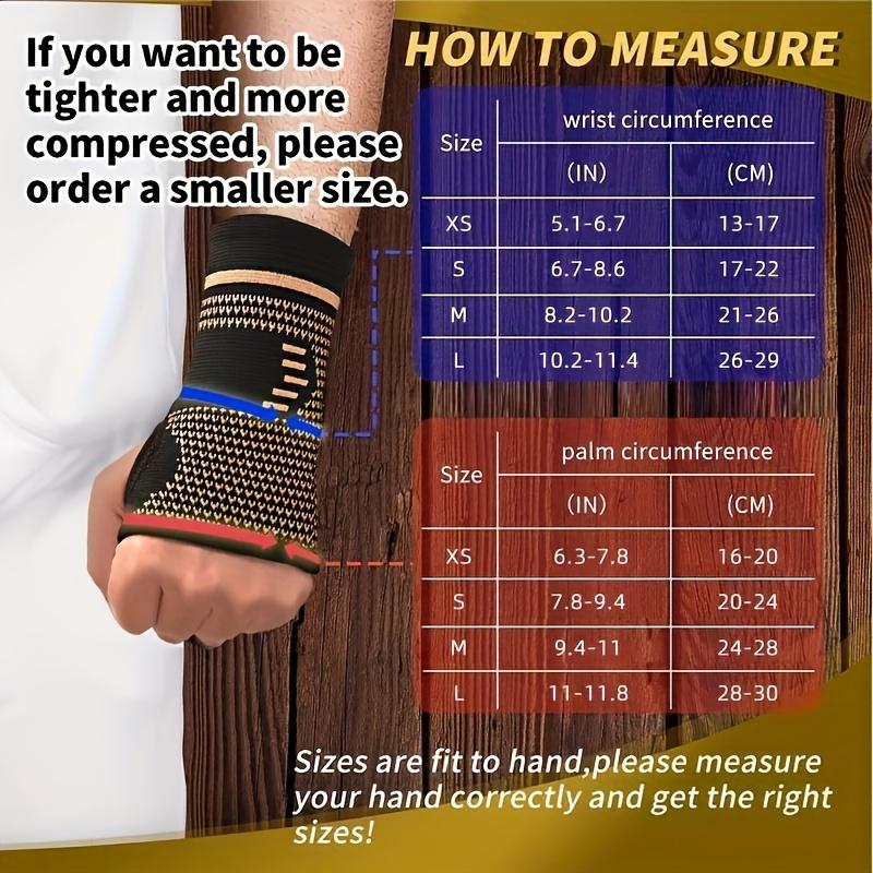 Copper-colored wrist compression sleeve (1 piece), elastic wrist support sleeve, wrist and hand compression sleeve, suitable for sports, gym workouts, typing, and daily activities
