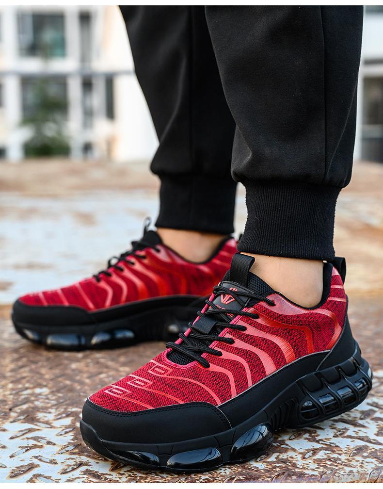 Steel Toe Work Shoes for Men – Shock-Absorbing, Slip-Resistant Safety Sneakers with Breathable Mesh