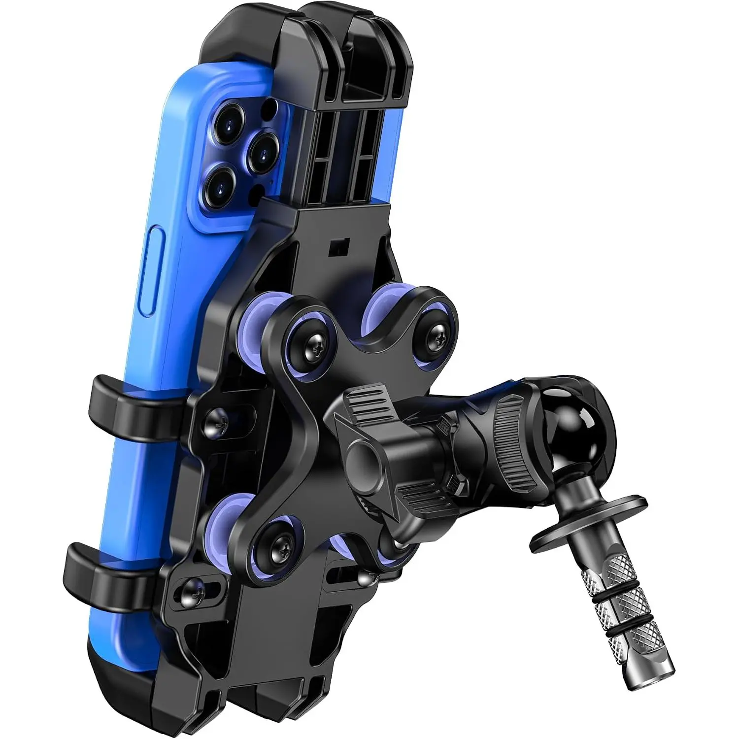 Fork Stem Phone Mount with Vibration Dampener | Anti-Shake, -Handed   Phone Holder, Fit 12mm-25.4mm Diameter Fork Stem Tubes, for 5.4"-7.2" Cellphones