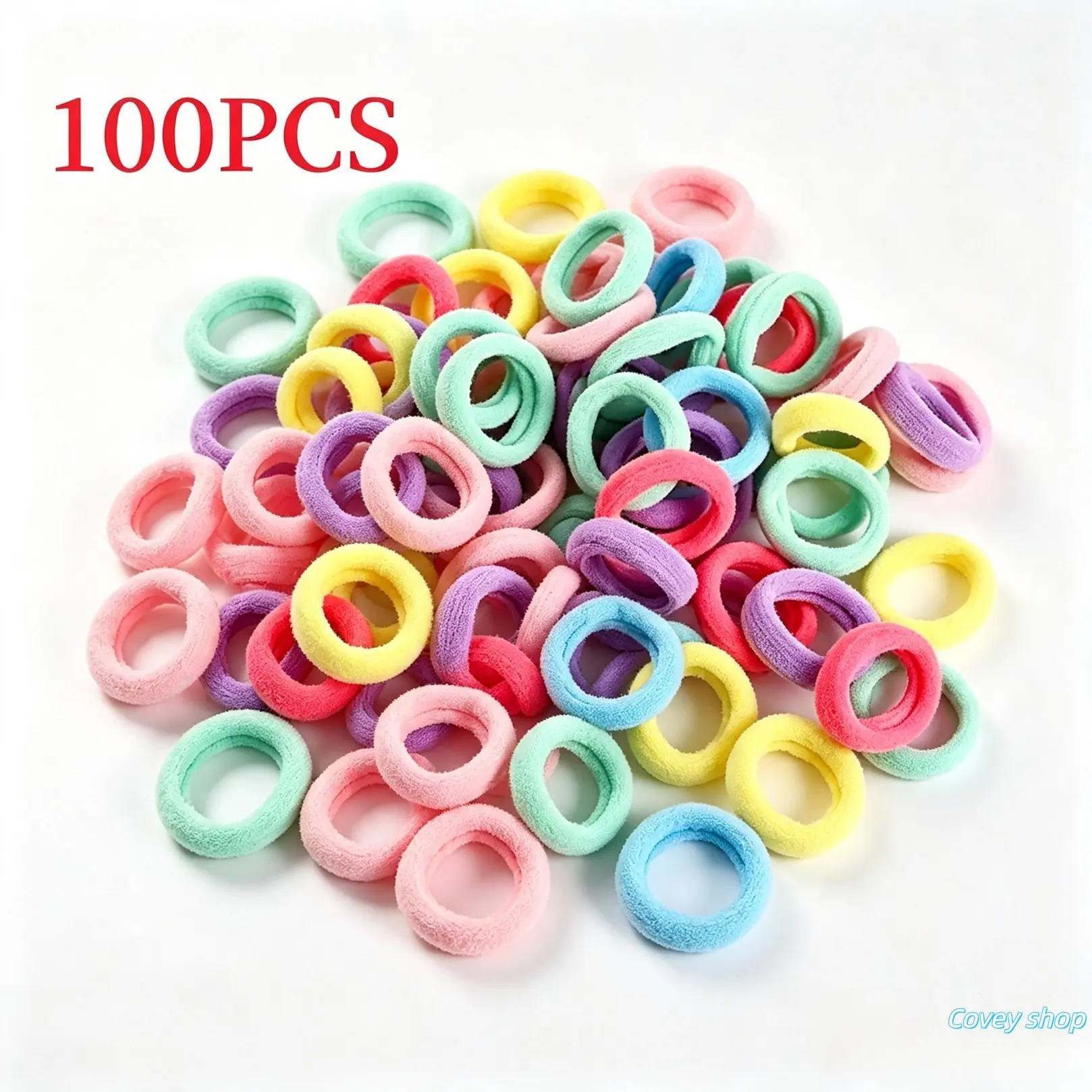 100pcs High-Stretch Seamless Hair Ties, Assorted Color Small Elastic Hair Bands, Casual Hair Accessories for Summer 2026, Elastic Hair Accessory