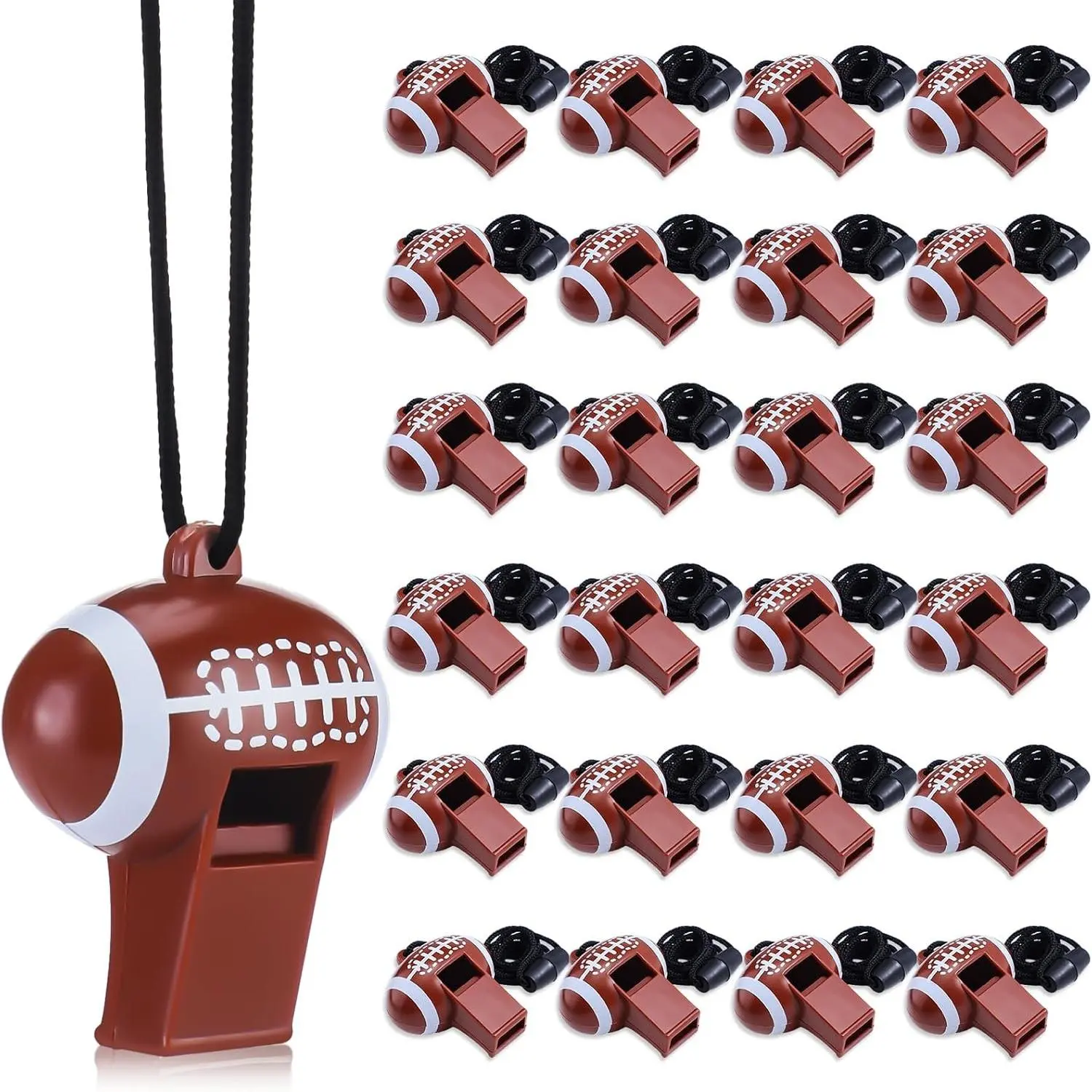 24 or 40 Pcs Loud Sound Sport Whistles with Lanyard, Baseball Football Soccer Noisemaker Whistles for Stadium Events, Team Activities, Sporting Party Favors