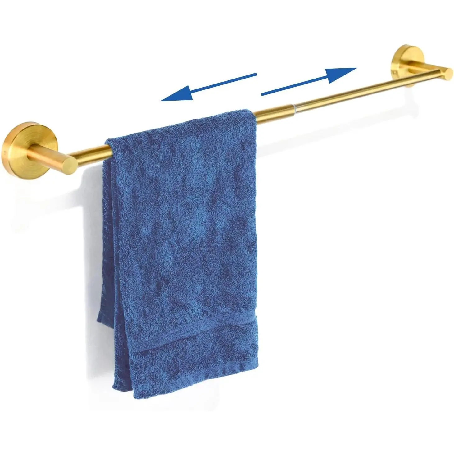 Adjustable Towel Bar,  Economical Bathroom Towel Holder Rod from 12 Inch to 22 Inch Single Towel Racks, Wall Mount Towel Rail, Towel Hanger Hook for Kitchen(1 Pack )