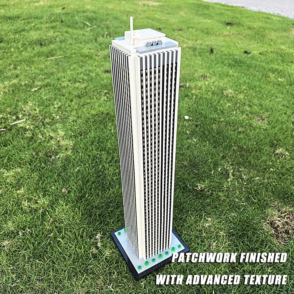 Minimalist Vertical Strip Skyscraper Aon Center Architecture Model Building Blocks Modern Rectangular Office City Skyscraper Assembly Tabletop Ornament Creative Toy Gift Adult