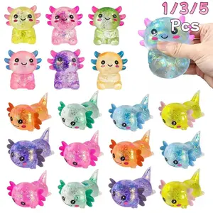 1/3/5 Counts Cute Axolotl Sugar Candy Slime Snail Soft Kawaii Squishy Toy, Random Color Stress Relief Toy, Slow Rebound Decompression Squeeze Toy, Party Gift, Anxiety Relief
