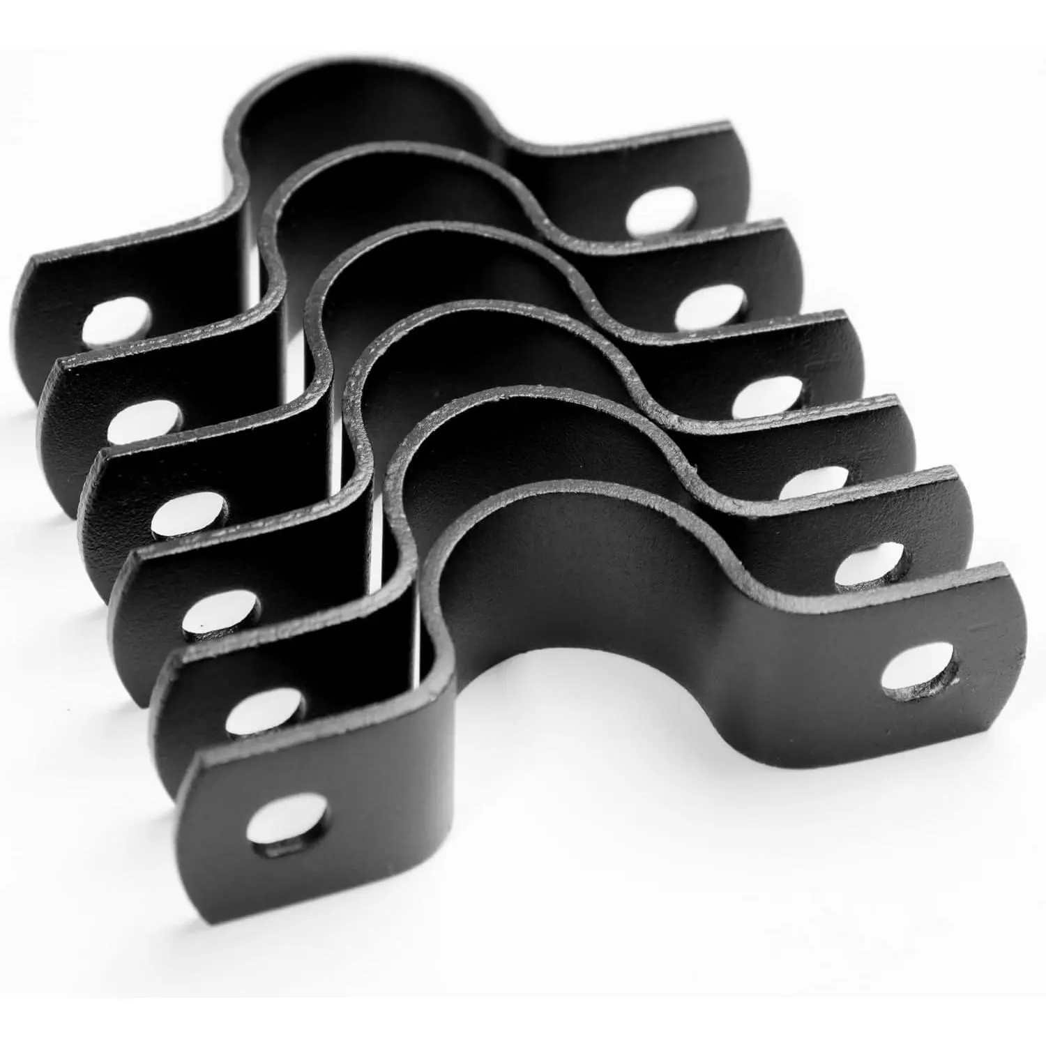 Black Metal U-Bracket U-Clamp 1/2 Inch 6-Pack - Heavy Duty 2-Hole Pipe Bracket Rust-Protected Industrial Style for DIY Furniture Plumbing, Diy Users
