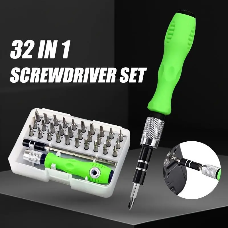 1 Set, 32 In 1 Precise Screwdriver Set Mini Magnetic Bits Kit Phone Laptop Mobile Maintenance Tool