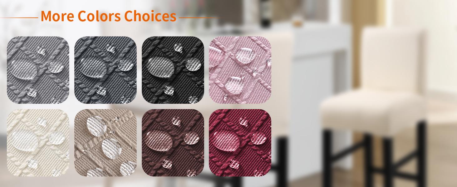 CRFATOP  Waterproof Bar Stool Covers 4 PCS, Stretch Chair Slipcover for Pub Tall Chair with Backs Counter Barstool Cover Removable Washable (Beige)