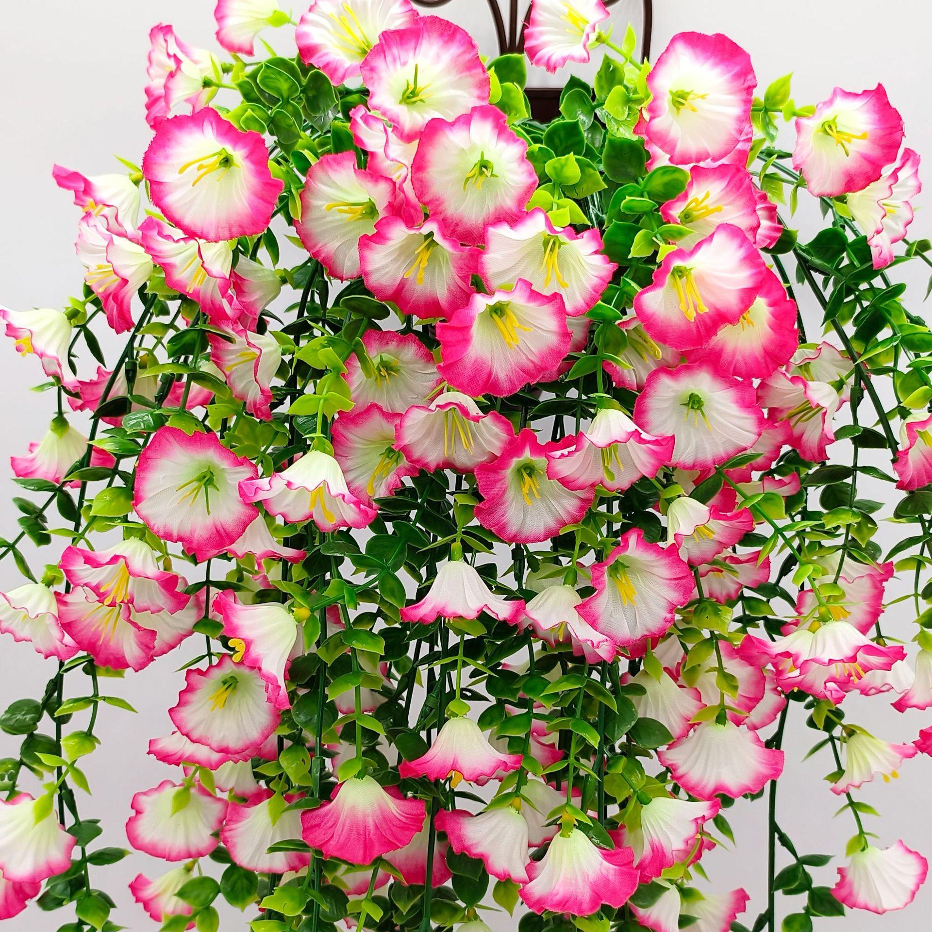Hanging Artificial Morning Glory Flower Vines for Home Wedding Decoration Outdoor Indoor Garden Wall Decorations Realistic Fake Petunia Bouquets