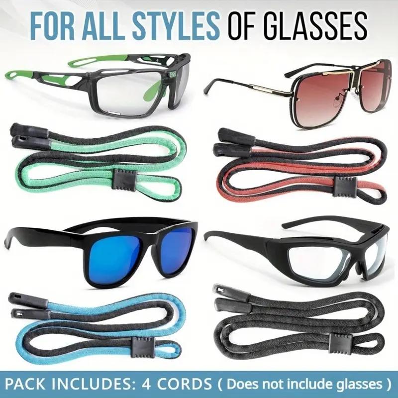 4pcs Adjustable Eyeglasses String Holder Strap - Eyeglass Chains for Women Man - 4 Cords