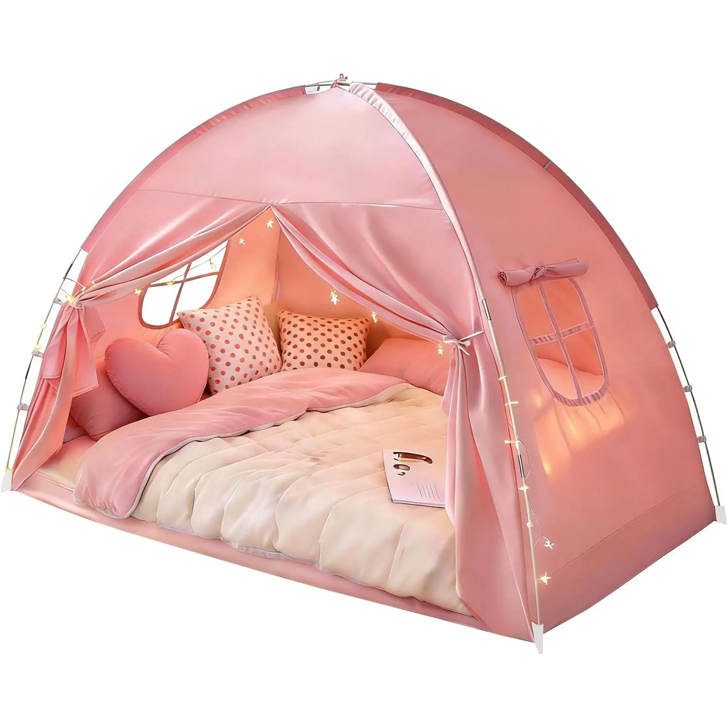 Twin Size Bed Tent - Privacy Sleeping Space with Blackout Design, Breathable Portable Indoor Floor Bed Tent for Toddler Transition