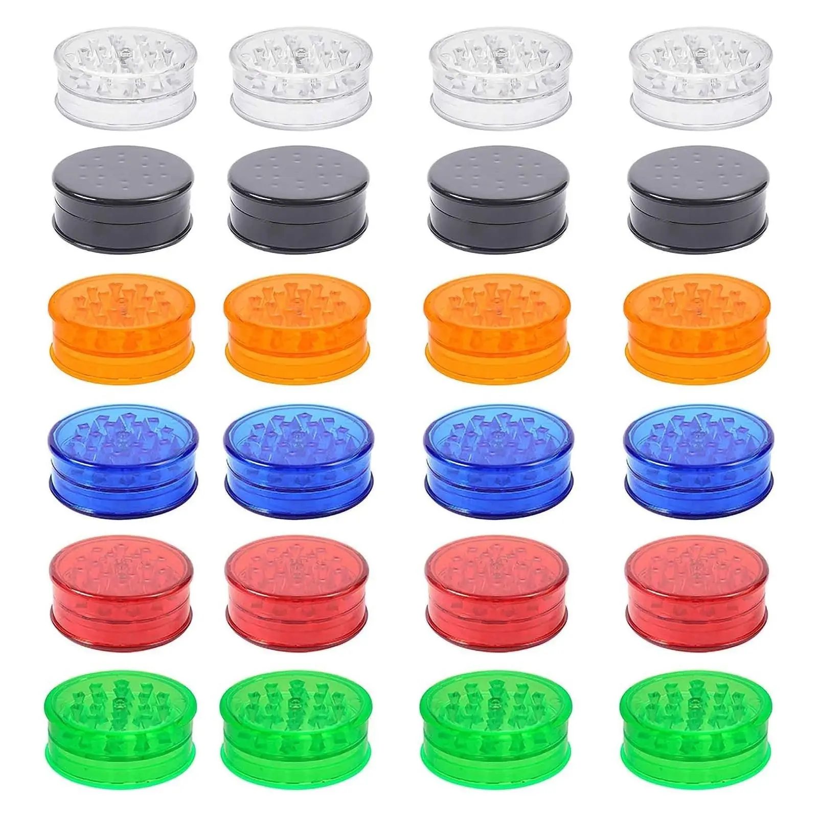 24 Pack 2.3 Inch Small Herb and Spice Grinder with Storage, Portable Disposable Plastic Grinder SetGift
