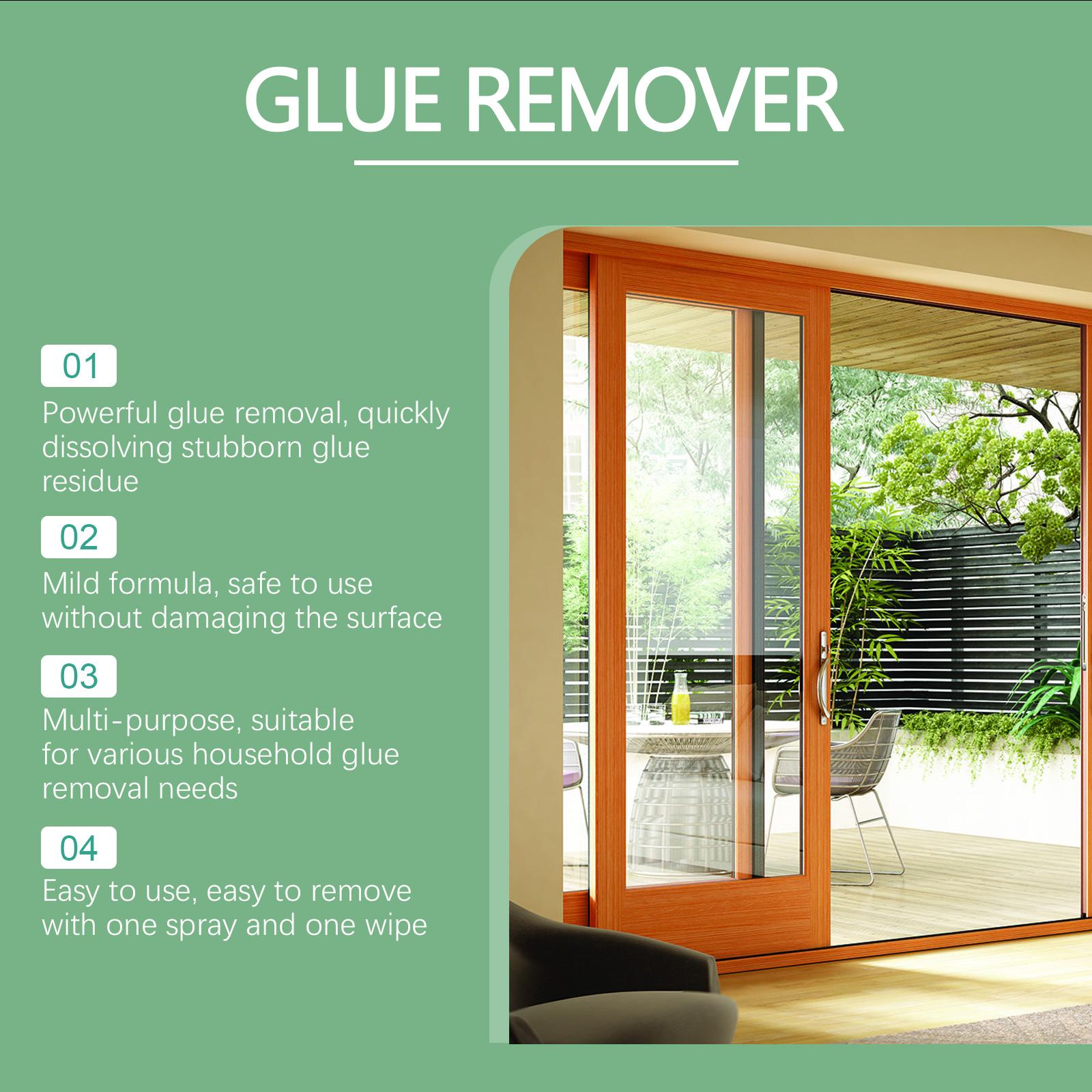 Adhesive Remover Spray for Home Glass Window Sticker Residue Cleaner Multi Surface Glue Remover Odorless Fast Acting Spray Bottle
