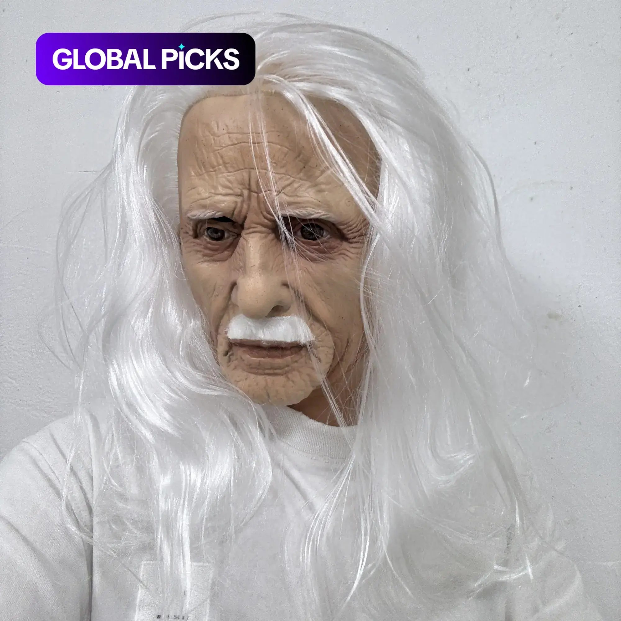 Long Hair Geezer Mask Latex Mask Elderly Mask Creepy Realistic Old Man Masks Party Props Halloween Carnival Masquerade & Prank Masks For Adult, Party Event Props, Party Favor, Party Decoration Supplies #GLOBAL PICKS