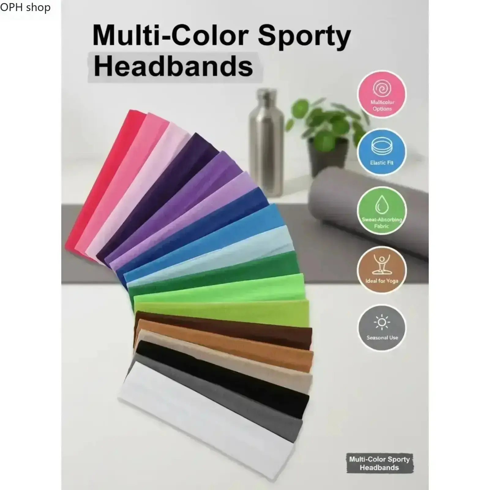 Women's Stripe Workout Headbands, 8PCS Elastic Non-Slip Hair Bands, Sweat-Wicking for All-Season Yoga and Running, Comfortable Experience, All Seasons