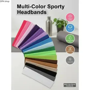 Women's Multicolor Elastic Non-Slip Sweat-Wicking Workout Headbands, Fashion Hair Accessories for Yoga, Running, All-Season Training