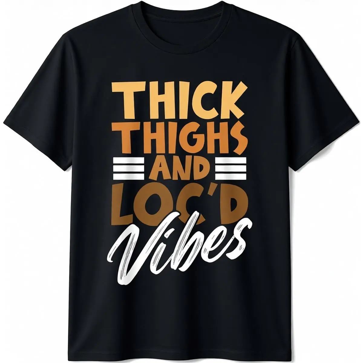 Men's 100% Cotton Short-Sleeve Round Neck Relaxed Fit Graphic Print T-Shirt - Proud African Melanin, Thick-Thighed, Loc'd Vibes Streetwear for Casual, Beach Wear, Shortsleeve, Basic, Tee, All Seasons, Heavy Fabric, Pure Cotton
