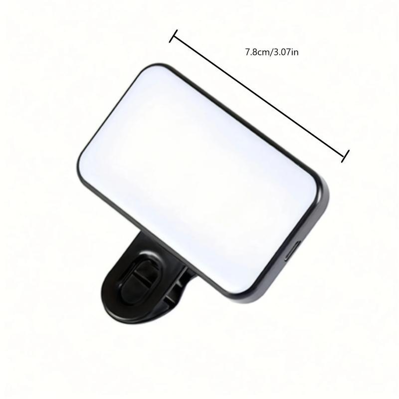 1pc Rechargeable Portable LED Fill Light: 3 Lighting Modes, Clip-On Design, Compatible with iPhone 15/14/13/12/11 Pro XS, Samsung A72/A71/A52/A51 – Suitable for Phones, Cameras, Videos, Zoom Meetings, Adjustable