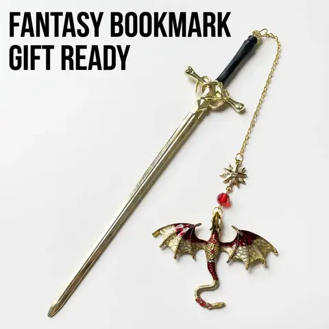 Vintage Four-Winged Dragon Bookmark, Graduation Gift, Antique Silver Color Tassel Metal Pendant, Inspirational Bookmark for Readers, School and Office Gift, Book Accessories, 5 Colors Available
