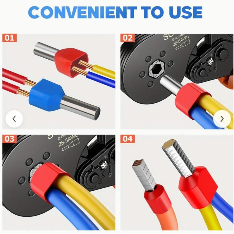 Wire Crimping Tool Kit, 300pcs-1900pcs Wire Crimp Terminals & Crimper Plier Set, Insulated Wire Connectors with Crimper Plier, Home Accessories