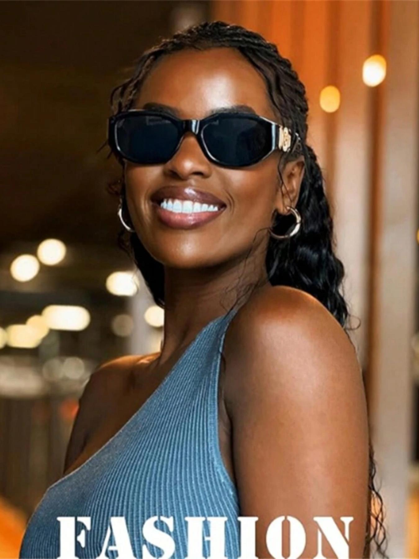 Unisex Vintage Fashion Narrow Frame Sunglasses, Y2K Style Summer Beach Shades, Retro 90s Glasses, Ideal Gift