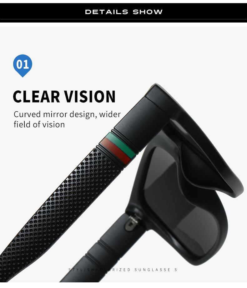 Fashion Oversized Polarized Sunglasses Men Women Luxury Driving Fishing Travel Vintage Square Sun Glasses For Man UV400 Eyewear