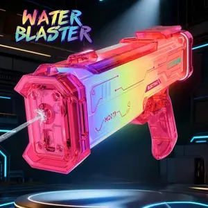 Auto Water Gun with Epic Light & Sound! Huge Capacity & Rechargeable Lithium Battery. Ultimate Summer Pool Party Favor for Kids & Adults!