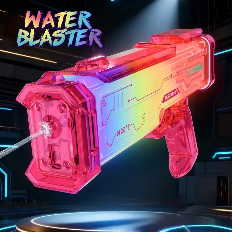 Auto Water Gun with Epic Light & Sound! Huge Capacity & Rechargeable Lithium Battery. Ultimate Summer Pool Party Favor for Kids & Adults!