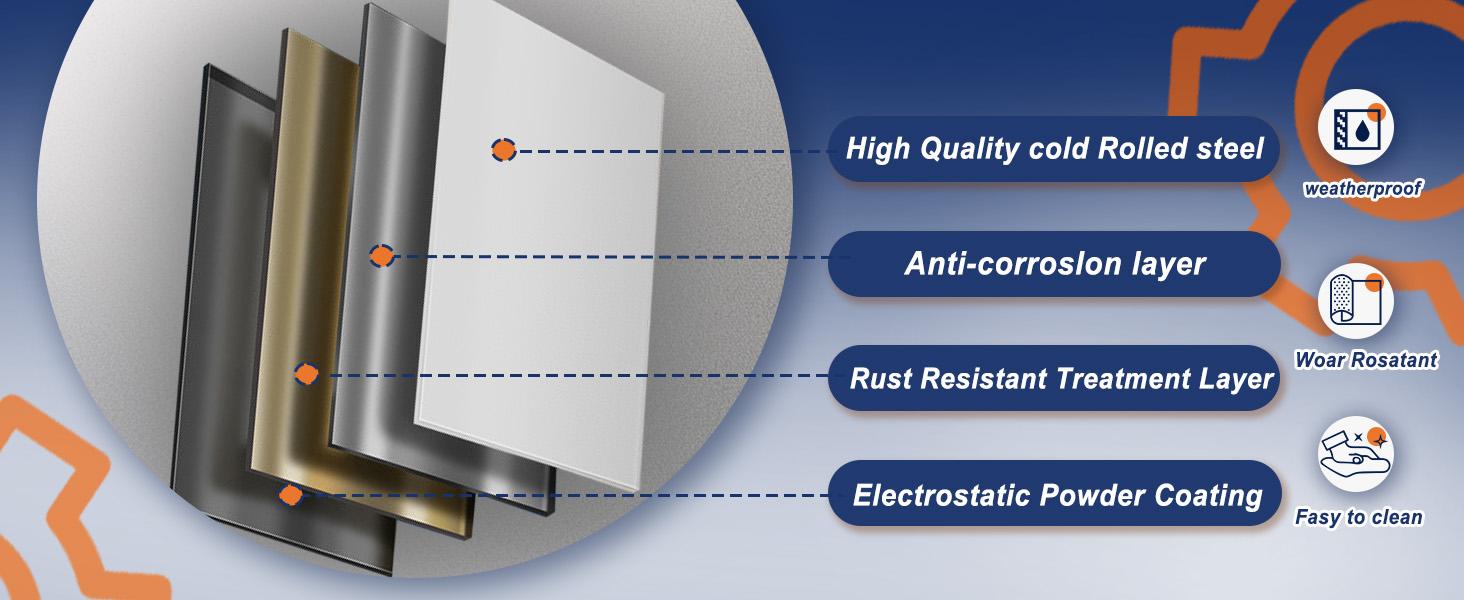 GEITIN 75" Tall Metal Garage Storage Cabinet with Wheels & Locking Doors, 5 Adjustable Shelves, Heavy Duty Steel Tool Cabinet for Garage, Home, Office, Shop