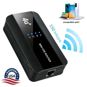 4G LTE Portable WiFi Hotspot, Mobile Travel Router with SIM Slot, Supports multiple device connections, 3000mAh Rechargeable Battery,High Speed Pocket WiFi for Travel RV Camping Outdoor