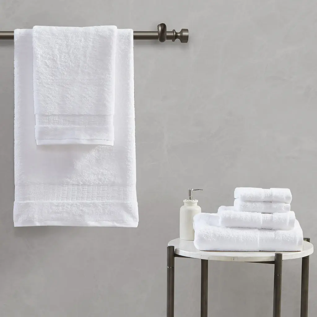 Nokaa 100% Egyptian Cotton 6-Piece Towel Set – Luxury Bath, Hand & Wash Towels, 650GSM Heavyweight, Oeko-Tex Certified, Quick-Dry Plush Cotton for Bathroom, Spa, Hotel, Guest, Gym – White