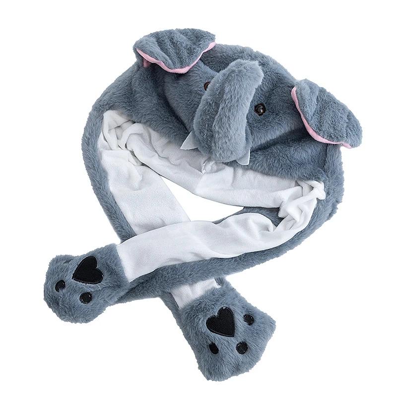 New Style Unisex Funny Ear Hat Animal Elephant Couple Cute Ear Moving Up Cap Men Women Rabbits Ears Plush Winter Lovely Hat ﻿