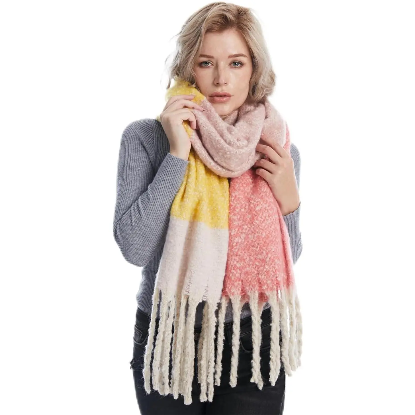 Chunky Blanket Scarf for Women Winter Warm Colorful Big Scarfs  Thick Scarves Soft  Shawl