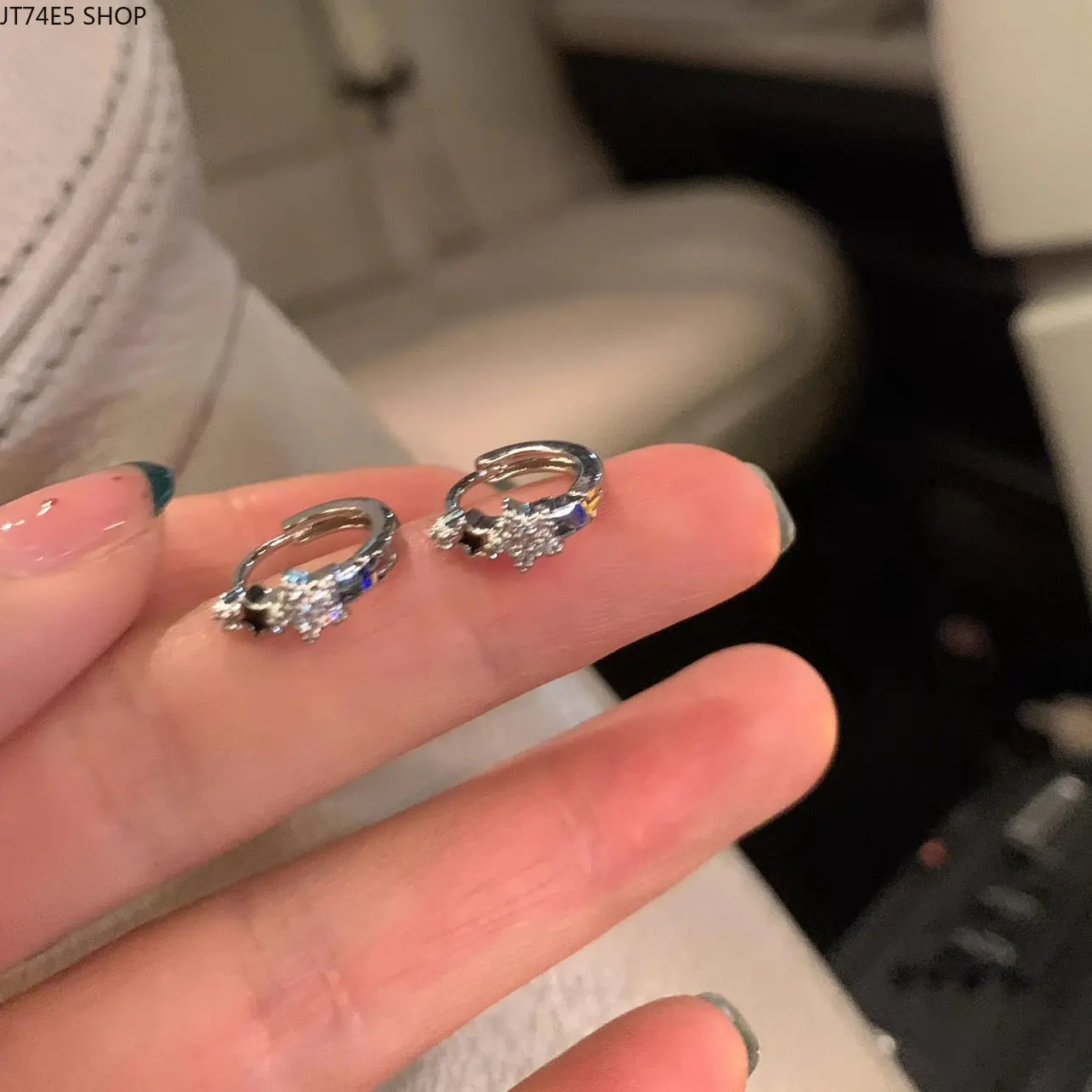 S925 Silver Post Star Zircon Hoop Earrings for Women, Niche High-End Light Luxury Temperament Designer Earrings, Wholesale Fashion Jewelry Fashionable Hoop Earrings Nickel Free Earrings