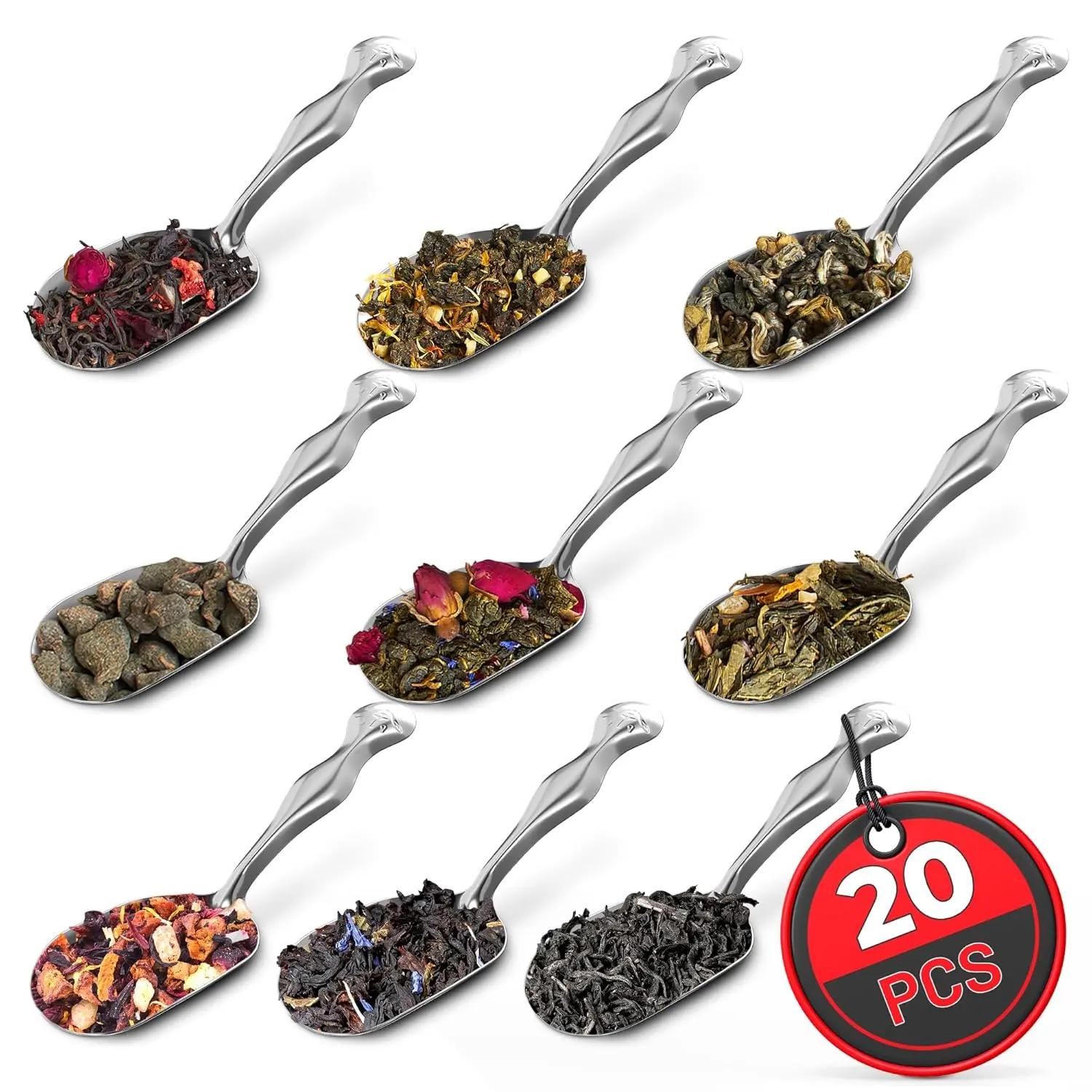 20 Pcs Small Scoops for Canisters Mini Scoops for Candy, 5.8" Length Stainless Steel Small Food Scoopers for Kitchen, Multipurpose for Cocoa, Coffee, Ice Cream, Parties & Home Use, Easy to Clean