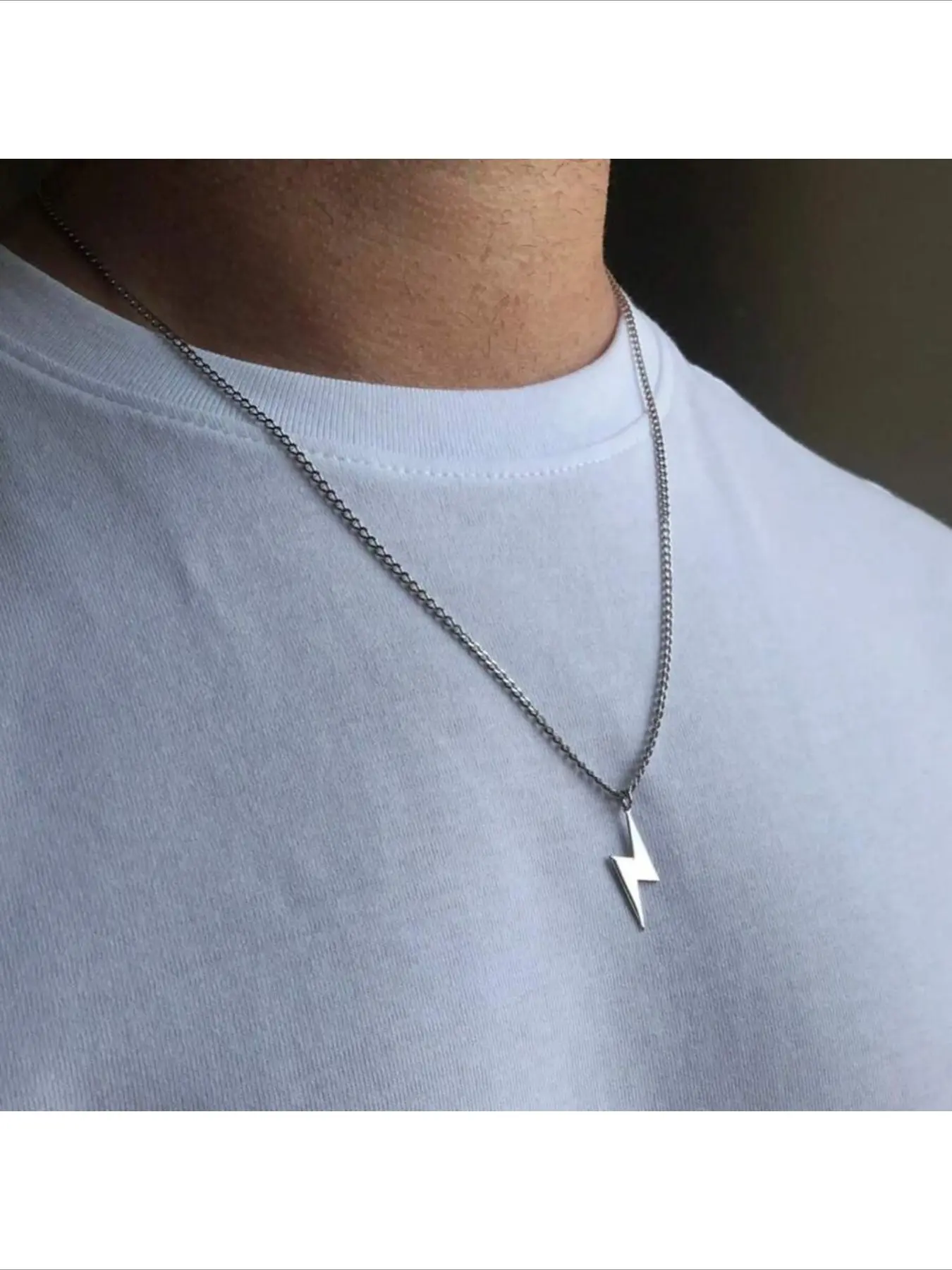 Hot Selling Simple Lightning Pendant Necklace Unisex Vintage Fashion Personality Hip Hop Versatile Jewelry